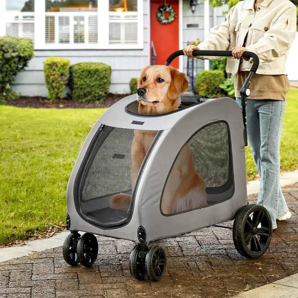 Extra Large Dog Stroller Up to 160lbs Dog Stroller for 2 Dogs WAG FURRY