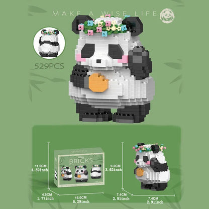 469Pcs Mini DIY 3D Creative Panda Micro Building Blocks