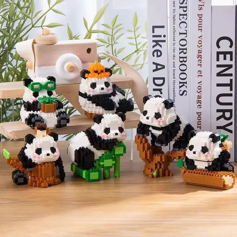 469Pcs Mini DIY 3D Creative Panda Micro Building Blocks