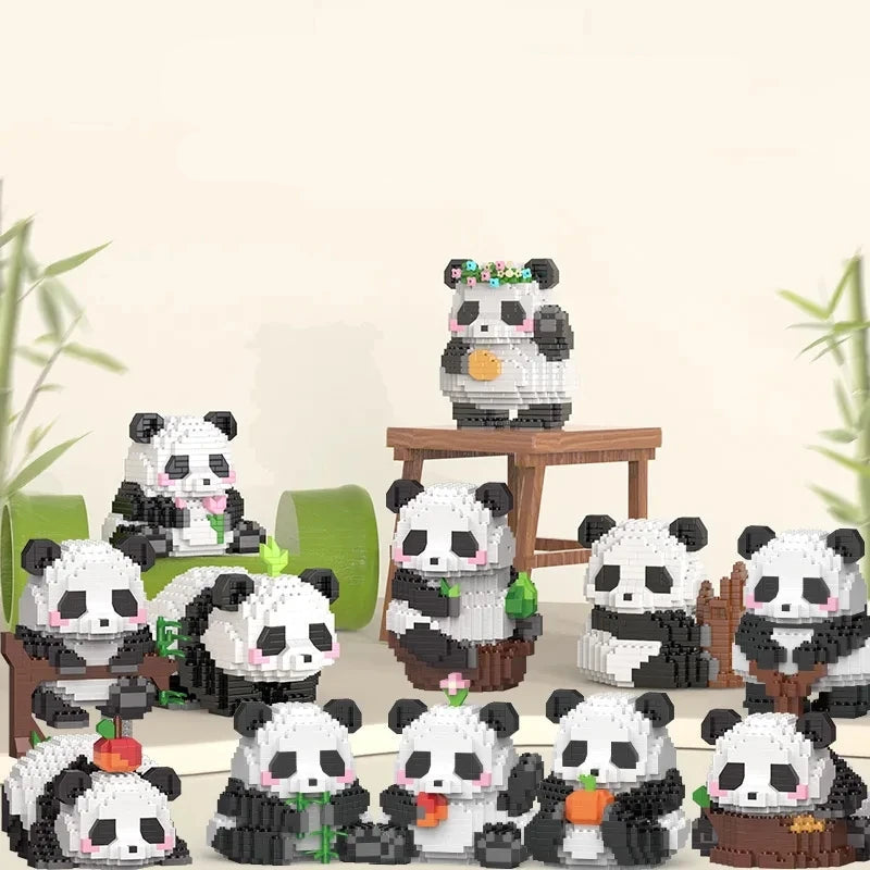 469Pcs Mini DIY 3D Creative Panda Micro Building Blocks