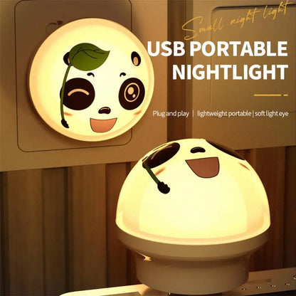 USB Portable Panda Eye Protection LED Night Lights