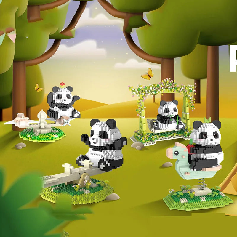 Panda Building Blocks Small Particle Holiday Gifts