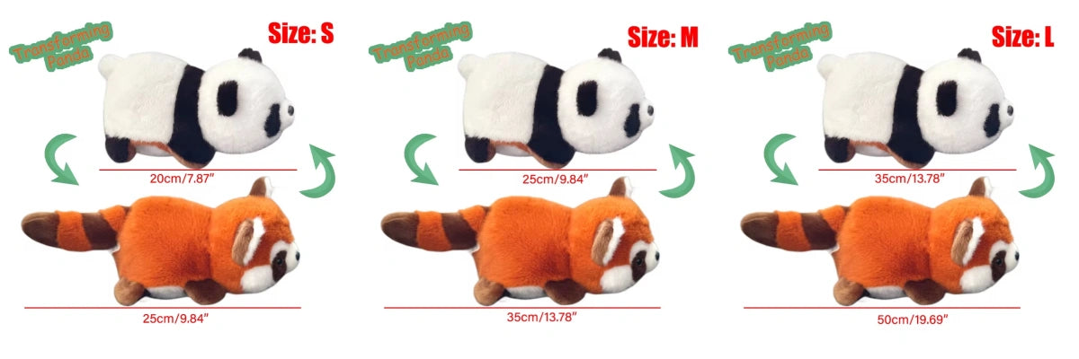 2in1 Raccoon Flip Change Red Panda and Panda