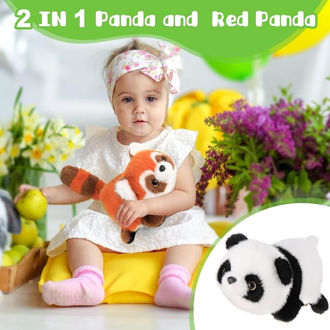 2in1 Raccoon Flip Change Red Panda and Panda